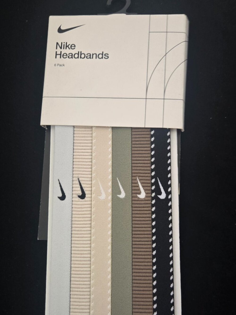 Nike Flex Classic Headbands 6-Pack | NWT | White / Light Army / Black | OSFM